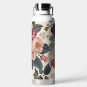 Große Mauve- und rosa Peonies Trinkflasche (Rückseite)