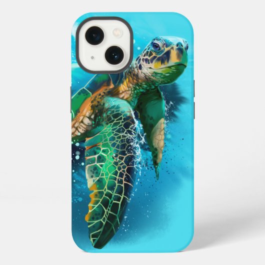 Große Meeresschildkröte iPhone Hülle (Rückseite)