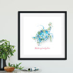 Große Meeresschildkröte Poster<br><div class="desc">Meine handgemalte Aquarellkunst im tropischen Inselstil ist perfekt für Ihre Zuhause zur Hütte am Strand. Die türkisblaue Meeresschildkröte und das Grün des Set This Is My Beach Place in trendiger, handgeschriebener Schriftzeichen in Rot zeichnen dieses Gebäude aus. Redewendungen und Kunstwerke der Mauer, erstellt von Victoria Grigaliunas. Weitere Informationen unter www.zazzle.com/vginvites...</div>