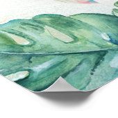 Große Meeresschildkröte und Monstera-Blätter Poster (Ecke)