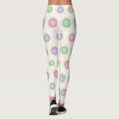 Große mehrfarbige Pastellfarben erschütterte Polka Leggings (Rückseite)