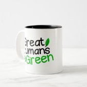 große Menschen grün Zweifarbige Tasse (Vorderseite Links)