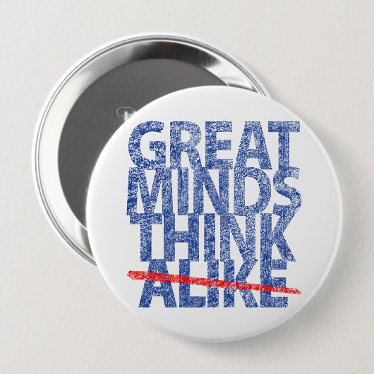 Große Minds denken ähnlich Button (Vorne & Hinten)