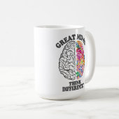 Große Minds denken anders Kaffeetasse (VorderseiteRechts)