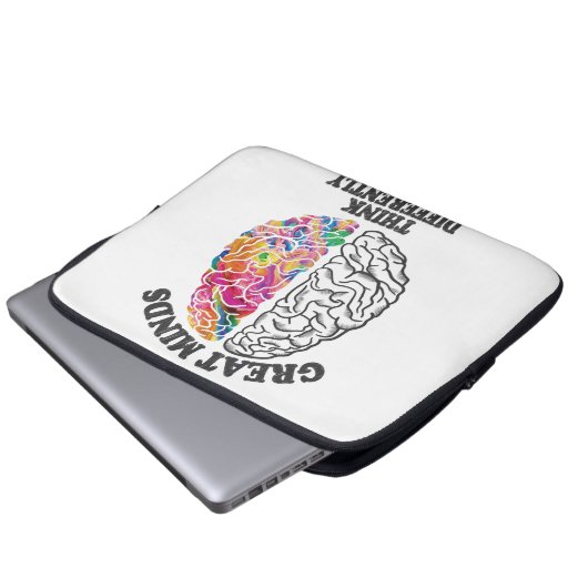 Große Minds denken anders Laptopschutzhülle (Vorne Knopf)