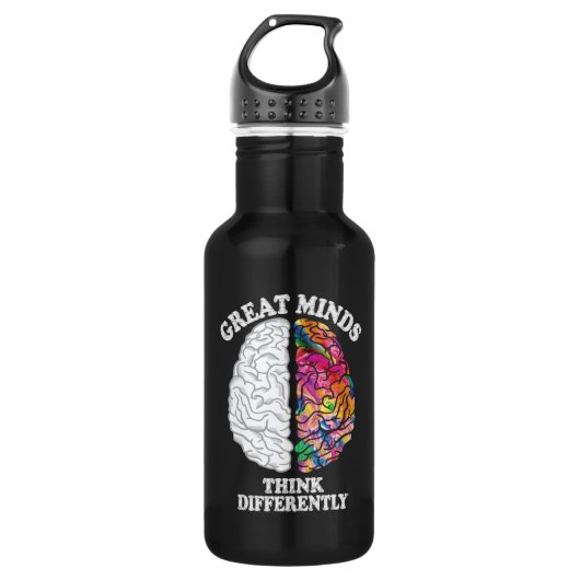 Große Minds denken anders lustig Edelstahlflasche (Vorderseite)