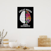 Große Minds denken anders lustig Poster (Küche)