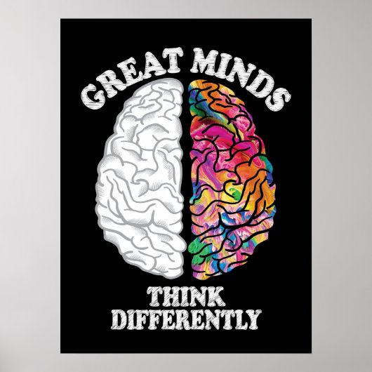 Große Minds denken anders lustig Poster (Vorne)