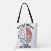 Große Minds denken anders Tasche (Rückseite)