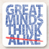 Große Minds denken blauer Text Getränkeuntersetzer (Vorderseite)