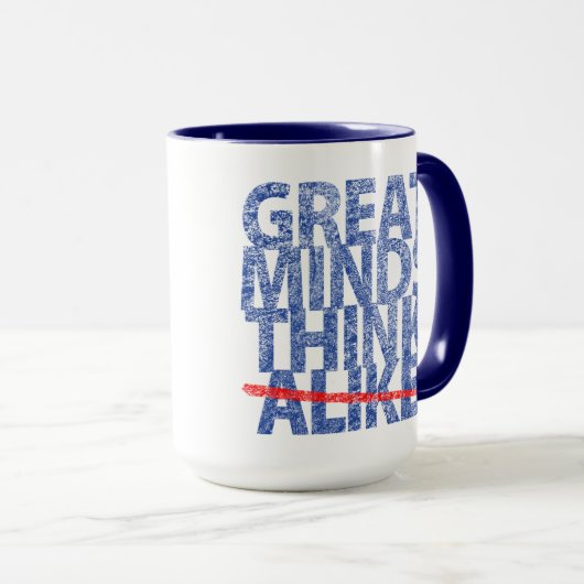 Große Minds denken blauer Text Tasse (VorderseiteRechts)
