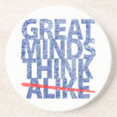 Große Minds denken blauer Text Untersetzer (Vorne)