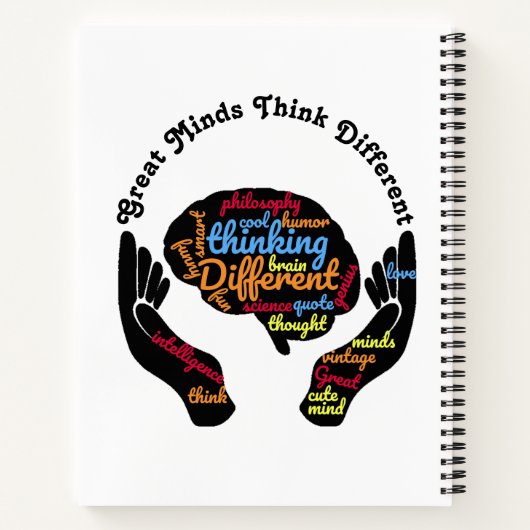 Große Minds Think Different Spiral Notebook Notizblock (Rückseite)