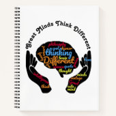 Große Minds Think Different Spiral Notebook Notizblock (Vorderseite)
