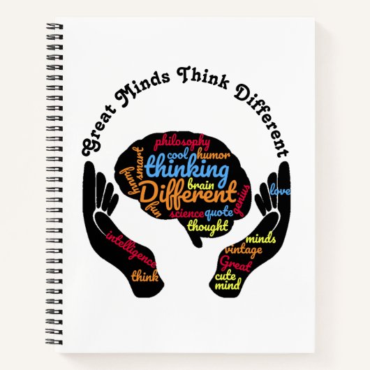 Große Minds Think Different Spiral Notebook Notizblock (Vorderseite)