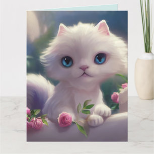 GROSSE MIT AUGEN NIEDLICHE CAT KITTEN KUNST BIG BI KARTE