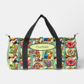 Große Mit Augen Rainforest Cartoon Freunde Duffle Bag (Vorderseite)