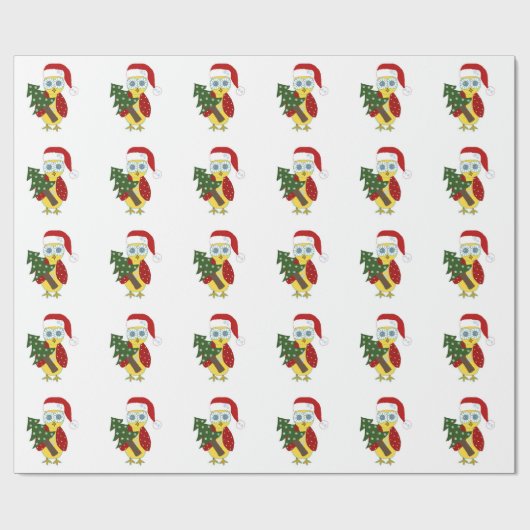 Große Mit Augen Schüssel mit Weihnachtsbaum Geschenkpapier (Flach)