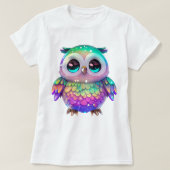 Große Mit Augen, weiße, gesprenkelte, mehrfarbige T-Shirt (Design vorne)