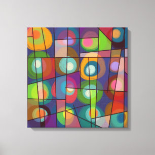 Große, mittelalterliche, gemalte Kreise Leinwanddruck