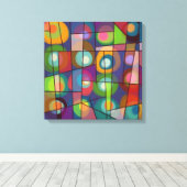 Große, mittelalterliche, gemalte Kreise Leinwanddruck (Insitu (Holzboden))