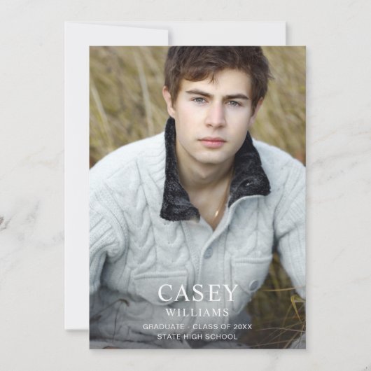Große Mod Name Foto Graduation Party Vertikal Einladung (Vorderseite)