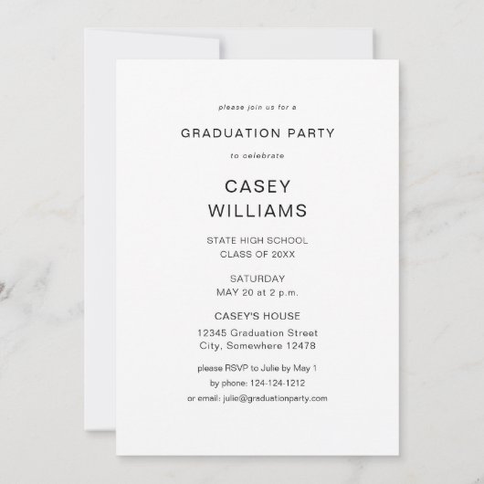 Große Mod Name Foto Graduation Party Vertikal Einladung (Rückseite)