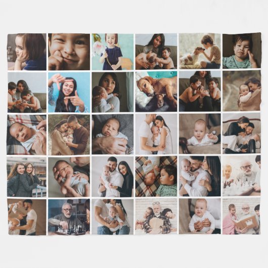 Große moderne 30-Foto Collage Fleece Blanket (Vorderseite (Horizontal))