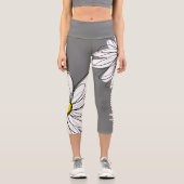 Große moderne Daisy mit Skriptnamen Capri Leggings (Vorderseite)