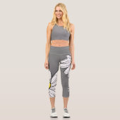 Große moderne Daisy mit Skriptnamen Capri Leggings (Vorderseite)