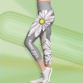 Große moderne Daisy mit Skriptnamen Capri Leggings