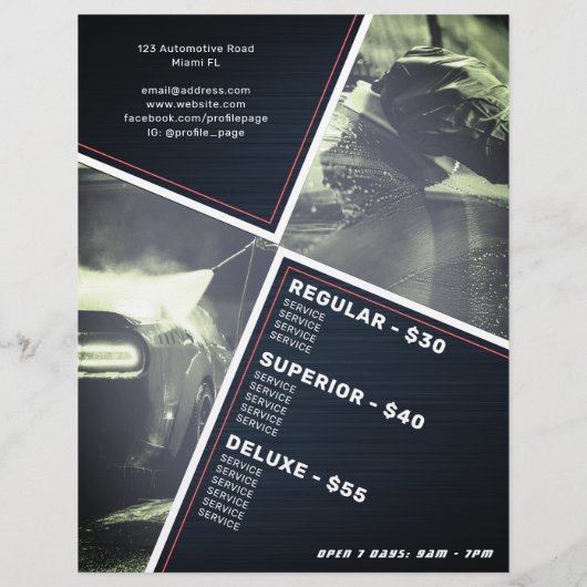 Große, moderne geometrische Autowäsche und Details Flyer (Hinten)