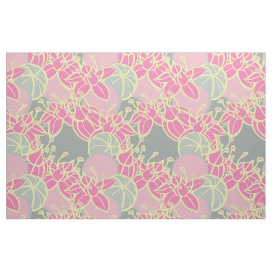 große moderne Gewebe aus Blättern, Knospen und Blu Stoff (Fat Quarter (45,7 x 55,9 cm))