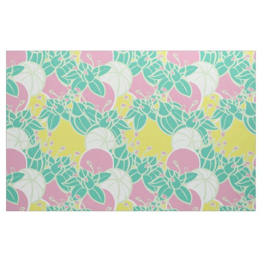 große moderne Gewebe aus Blättern, Knospen und Blu Stoff (Fat Quarter (45,7 x 55,9 cm))