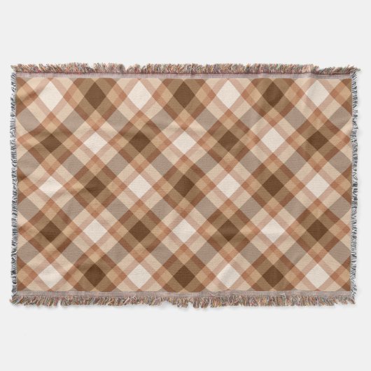 Große moderne Karierte, braune, beige, kopfische u Decke (Vorderseite)