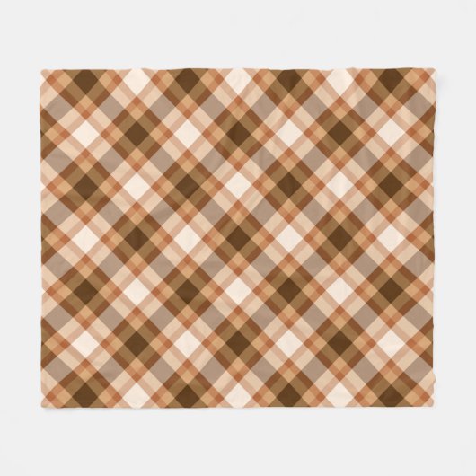 Große moderne Karierte, braune, beige, kopfische u Fleecedecke (Vorderseite (Horizontal))
