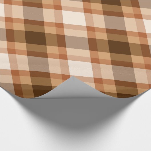 Große moderne Karierte, braune, Beige, Kupfer und  Geschenkpapier (Ecke)