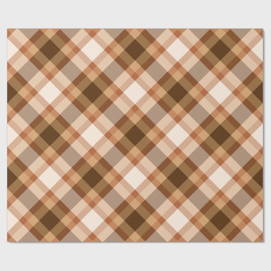 Große moderne Karierte, braune, Beige, Kupfer und Geschenkpapier (Flach)