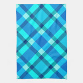 Große moderne Karierte, Cobalt Blue, Aqua & Turquo Geschirrtuch (Vertikal)