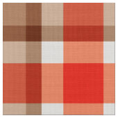 Große moderne karierte, korallenrote Orange, Brown Stoff (Nahaufnahme)