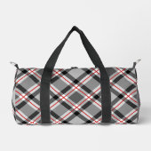 Große moderne Karierte, schwarze, weiße, graue und Duffle Bag (Vorderseite)