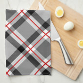 Große moderne Karierte, schwarze, weiße, graue und Geschirrtuch (Viertel Falte)