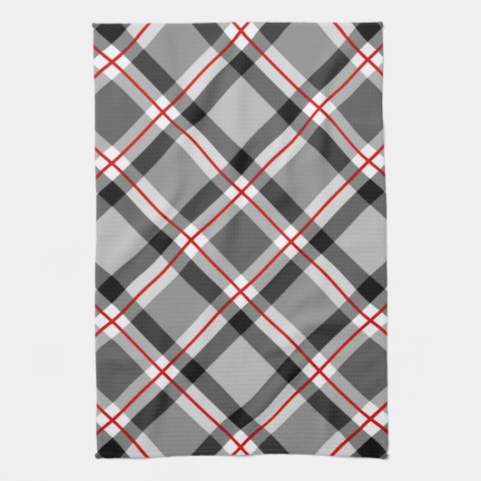 Große moderne Karierte, schwarze, weiße, graue und Geschirrtuch (Vertikal)