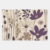 Große moderne Lila Eggplant-Blume Geschenkpapier Set (Vorderseite)