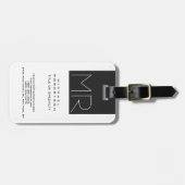 Große, moderne Monogramm Beruflich Gepäckanhänger (Vorderseite horizontal)