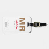 Große, moderne Monogramm Beruflich Gepäckanhänger (Vorderseite horizontal)