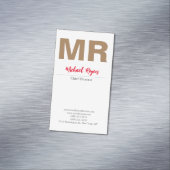 Große, moderne Monogramm Beruflich Magnetische Visitenkarte (Beispiel)