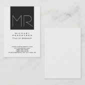 Große, moderne Monogramm-Berufliche Visitenkarte (Vorne/Hinten)