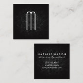 Große, moderne Monogramm | Geometrischer Hintergru Quadratische Visitenkarte (Vorne/Hinten)