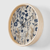 Große moderne Nave Blue-Wildblume Uhr (Winkel)